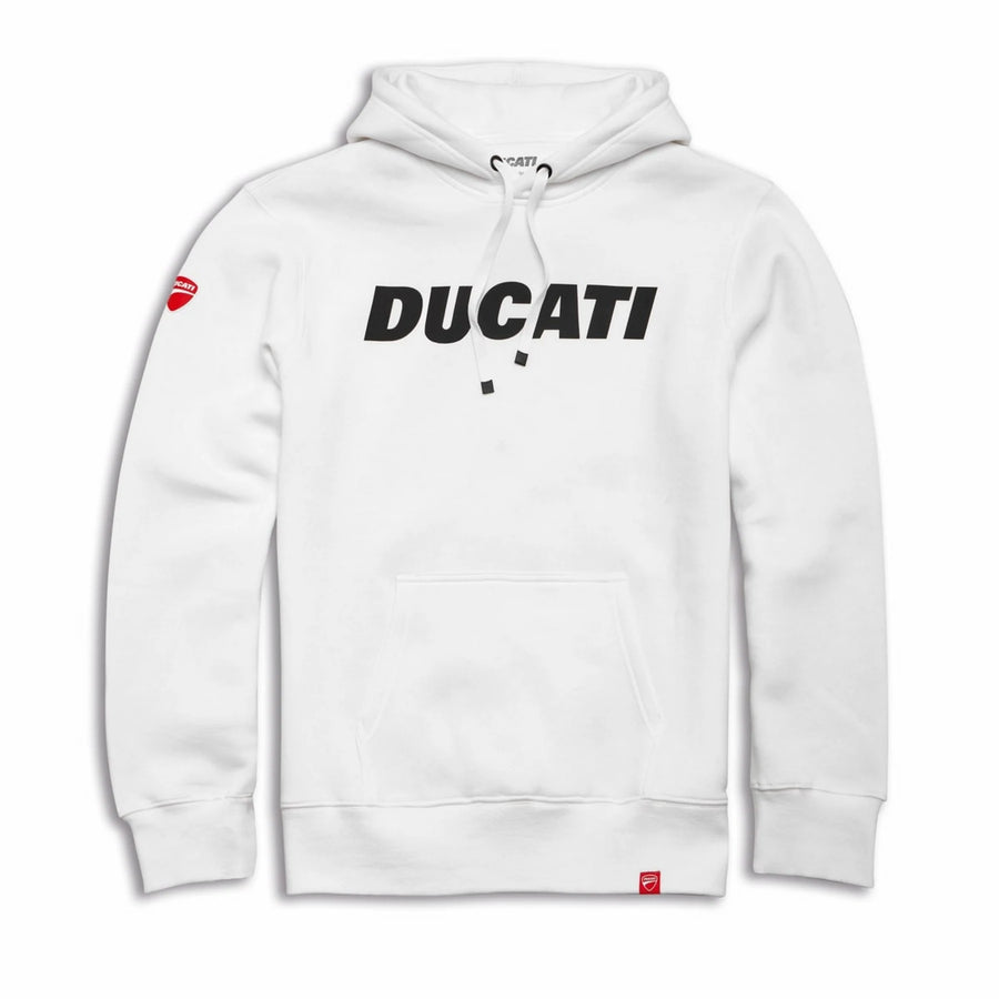 Felpa con Cappuccio Ducati Logo Bianca
